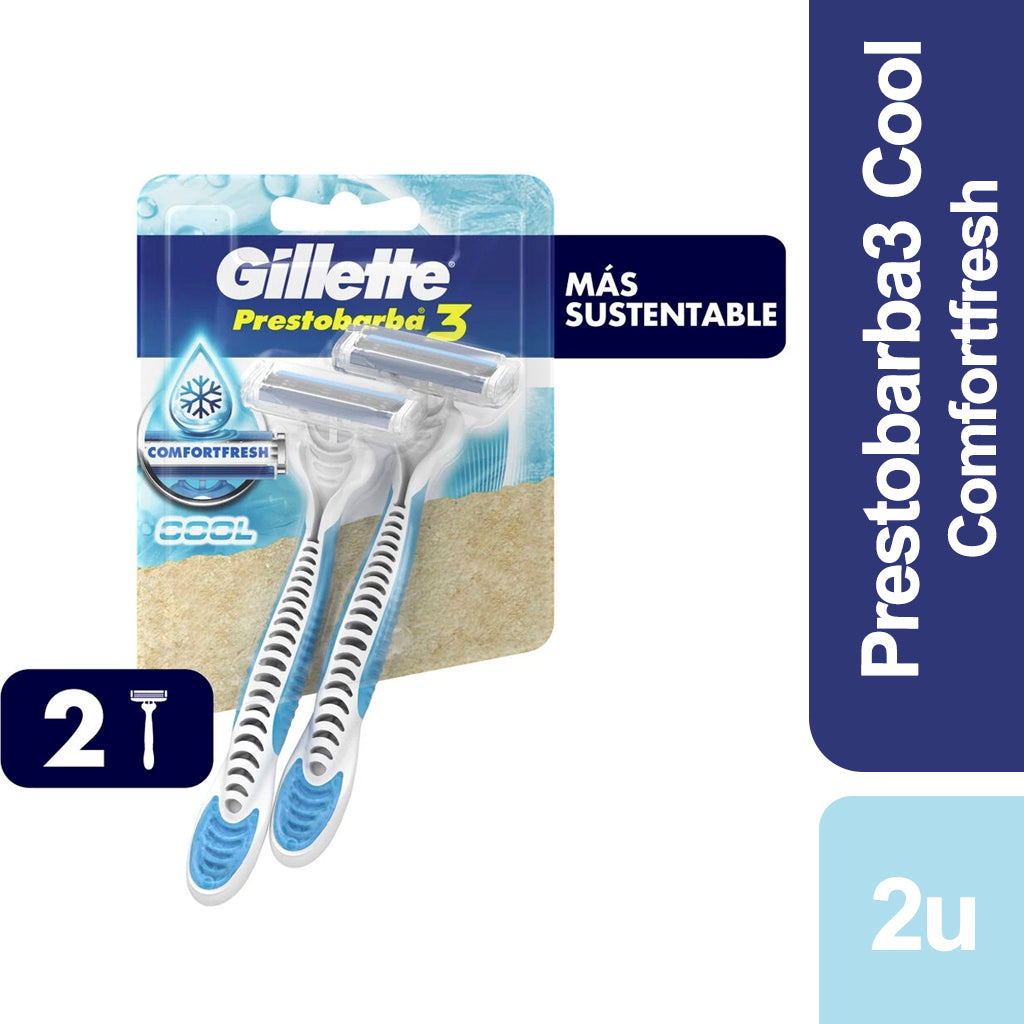 Afeitadora Desechable  Gillette  Prestobarba 3 Filos Cool 2 u