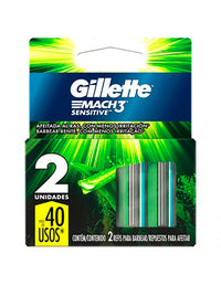 Repuesto Afeitadora Gillette p/  Prestobarba Mach 3 Sensitive 2 u