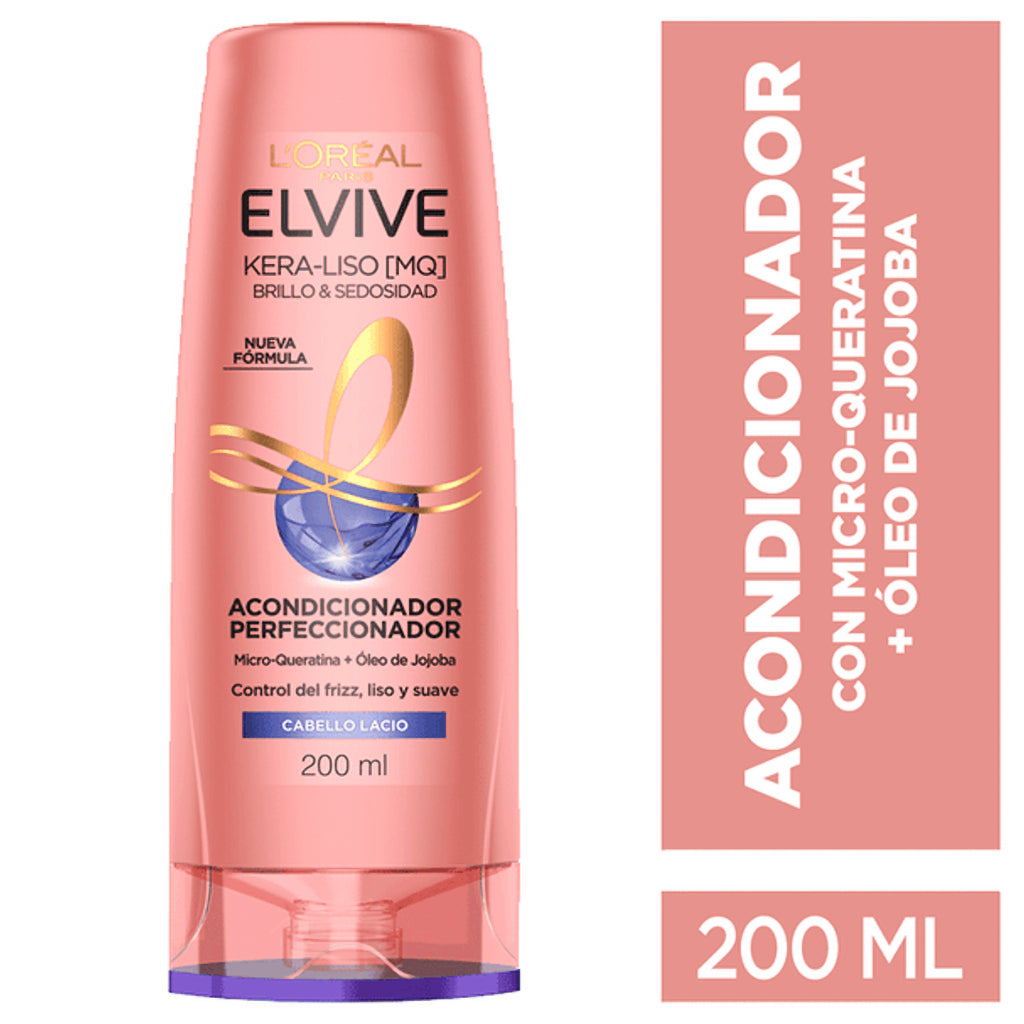 Acondicionador Elvive Kera liso Brillo y Sedosidad 200 ml