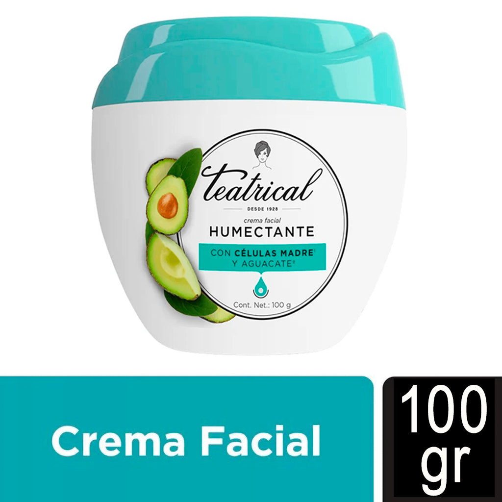 Crema facial Teatrical Humectante c/ Celulas Madre y Aguacate 100 gr
