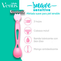 Afeitadora Desechable Gillette  Prestobarba Venus Suave Sensitive 2 pack 2 u