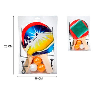 Kit Ping Pong Generico Paletas + Red + Soportes p/ mesa + Pelotitas