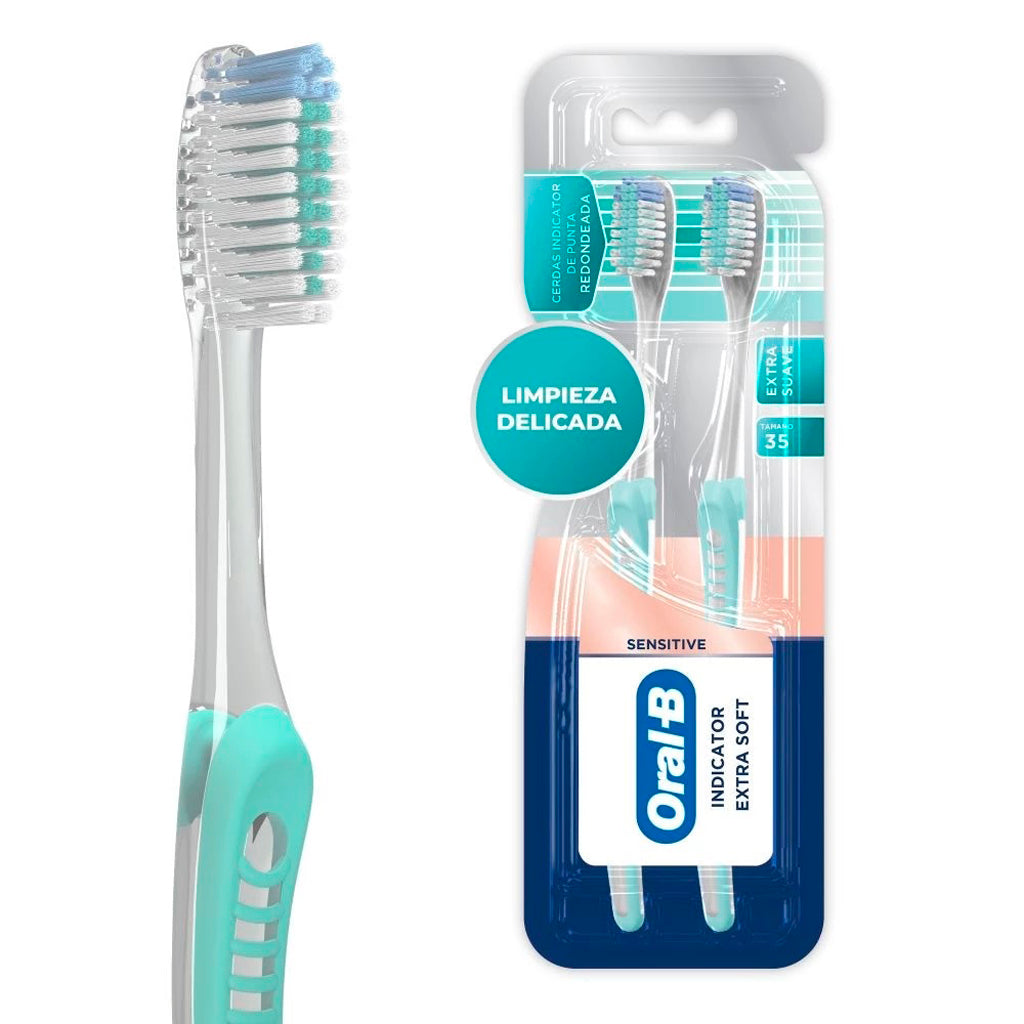 Cepillo Dental Oral-B Cerdas Indicador Extra Soft Sensitive 2 u
