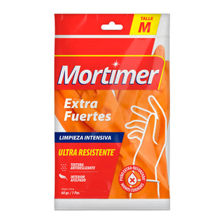 Guantes Limpieza Naranja Mortimer Extra Fuertes Talle M 1 par