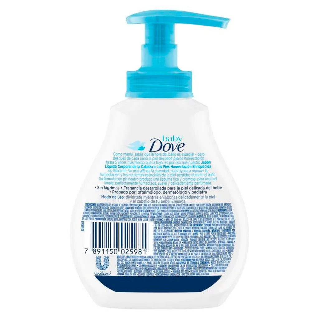 Jabon Liquido Repuesto Dove Baby Hidratación Enriquecida Hipoalergenico 200 ml