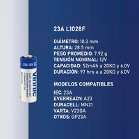 PIlas Vinnic Bateria Alcalina 23A L1028F 12V 5 u
