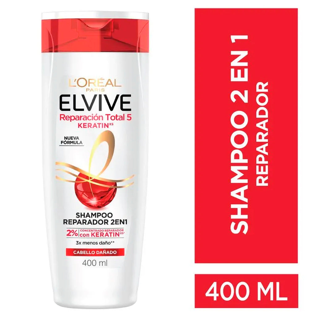 Shampoo + Acondicionador Elvive Reparacion Total 5 - 2 en 1  400 ml