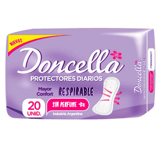 Protectores Diarios Doncella Mayor Confort Respirable s/ Perfume 20 u