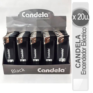 Encendedor Recargable Candela Black Electronico 20 u