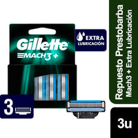 Repuesto Afeitadora Gillette Prestobarba Mach3 3 Filos Extra Lubricación  3 u