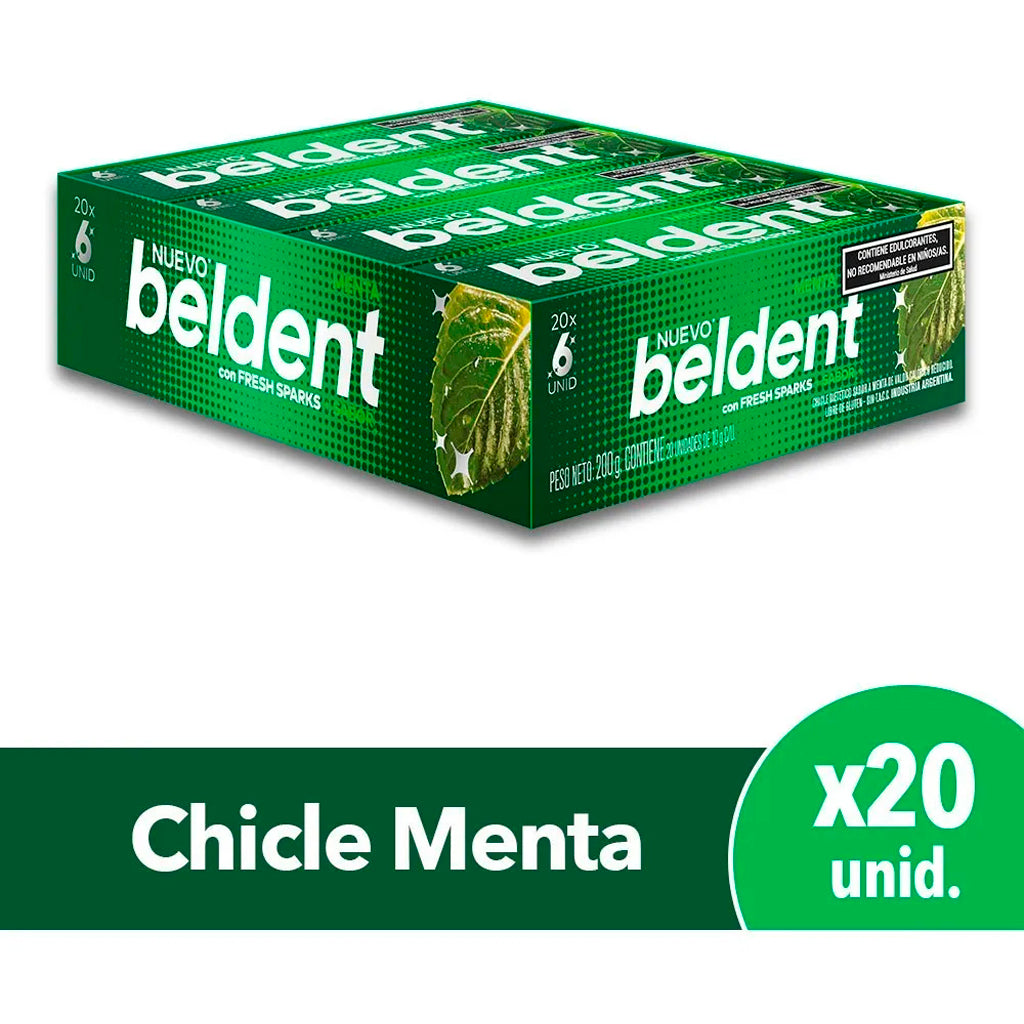 Chicle Beldent c/ Fresh Sparks Sabor a Menta 10 g