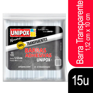Unipox 固体胶棒 透明硅胶 1.12 厘米 x 10 厘米 15 件