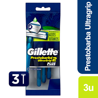 Afeitadora Desechable  Gillette  Prestobarba UltraGrip 3 Filos 3 u