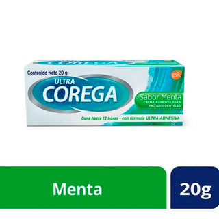 Adhesivo para Protesis Dentales Crema Corega Sabor Menta 20 g