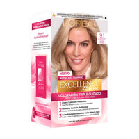 Kit De Coloración  Excellence Creme Loreal Paris Tono 9.1 Rubio Muy Claro Ceniza 172,5 g