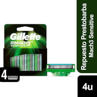 Repuesto Afeitadora Gillette Prestobarba Mach3 3 Filos Sensitive 4 u