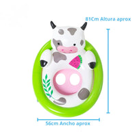 Flotador Inflable Generico Asiento p/ pileta c/ sonido de animales surtido 81 x 56 Cm