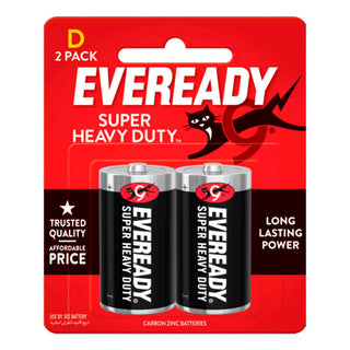 Eveready D2 碳锌电池，2 节装