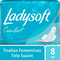 Toallas Femeninas Ladysoft Normal Comfort Tela Suave 8u