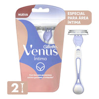Afeitadora Desechable Gillette  Prestobarba Venus 3 Filos Intima  2 u