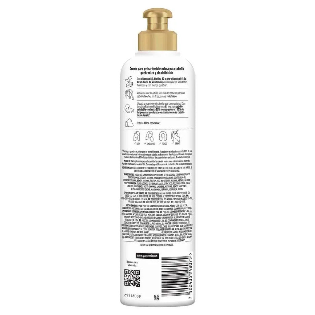 Crema de Peinar Pantene Fortalecedora Biotinamina B3 300 ml