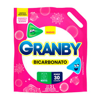 Jabón  Liquido Granby p/ Ropa Fragancia de Rosas c/ Bicarbonato  3L