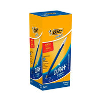 BIC 盒装不透明蓝色墨水走珠笔中性笔，50 支装