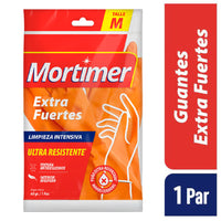 Guantes Limpieza Naranja Mortimer Extra Fuertes Talle M 1 par