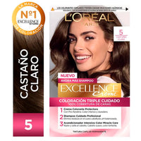 Kit De Coloración  Excellence Creme Loreal Paris Tono 5 Castaño Claro 172,5 g
