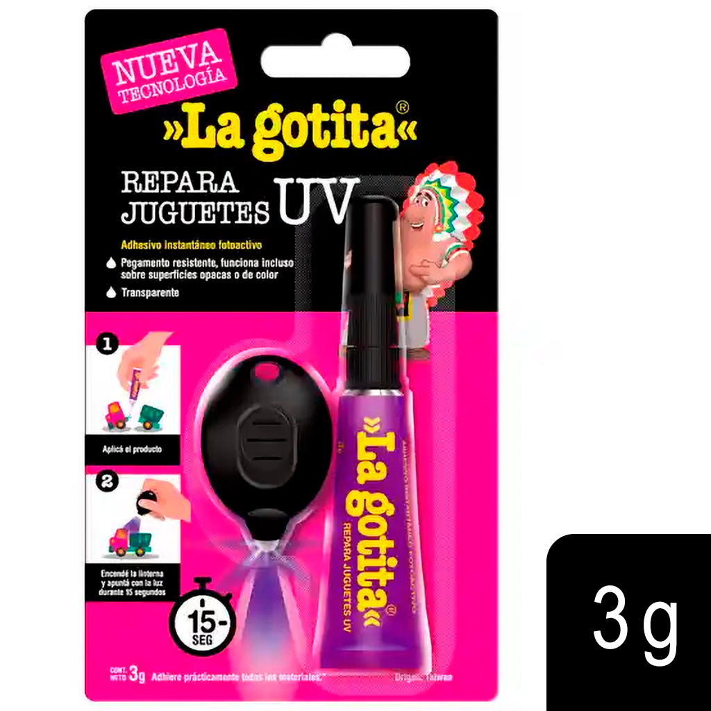 Gotita 瞬干胶，紫外线固化，玩具用，3毫升