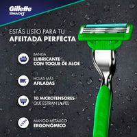 Afeitadora Desechable Gillette  Prestobarba Mach 3 Sensitive c/ Aloe Vera 1 u