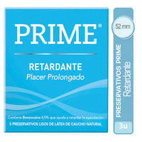 Preservativo  Prime Latex Retardante Placer Prolongado 3 u