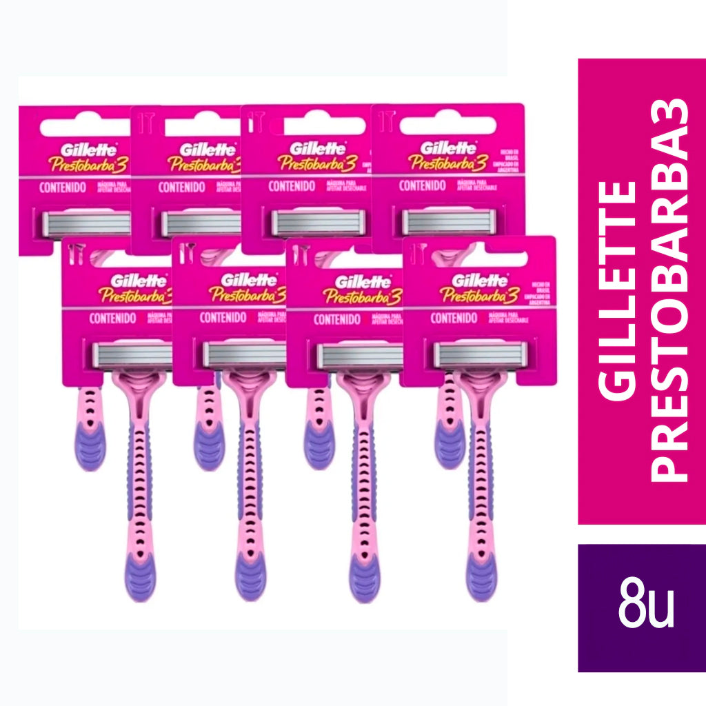 Afeitadora Generico Prestobarba 3 descartable - Gillette 8 u