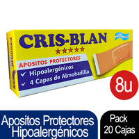 Apositos Adhesivos Curitas Hipoalergenicos Cris - Blan  8 u