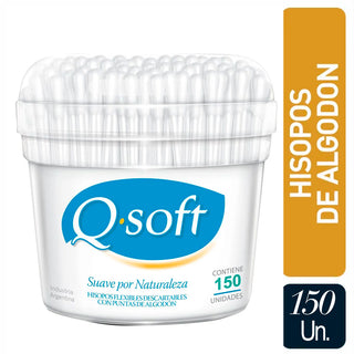 Hisopo Descartable Qsoft Biodegradables, Flexibels c/ Punta de Algodon 150 u