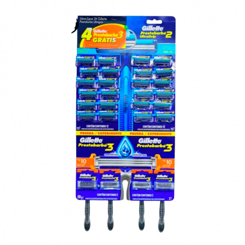 Afeitadora Descartable Gillette 3 filos - Combo 24 unidades + 4 Unidades  28 u