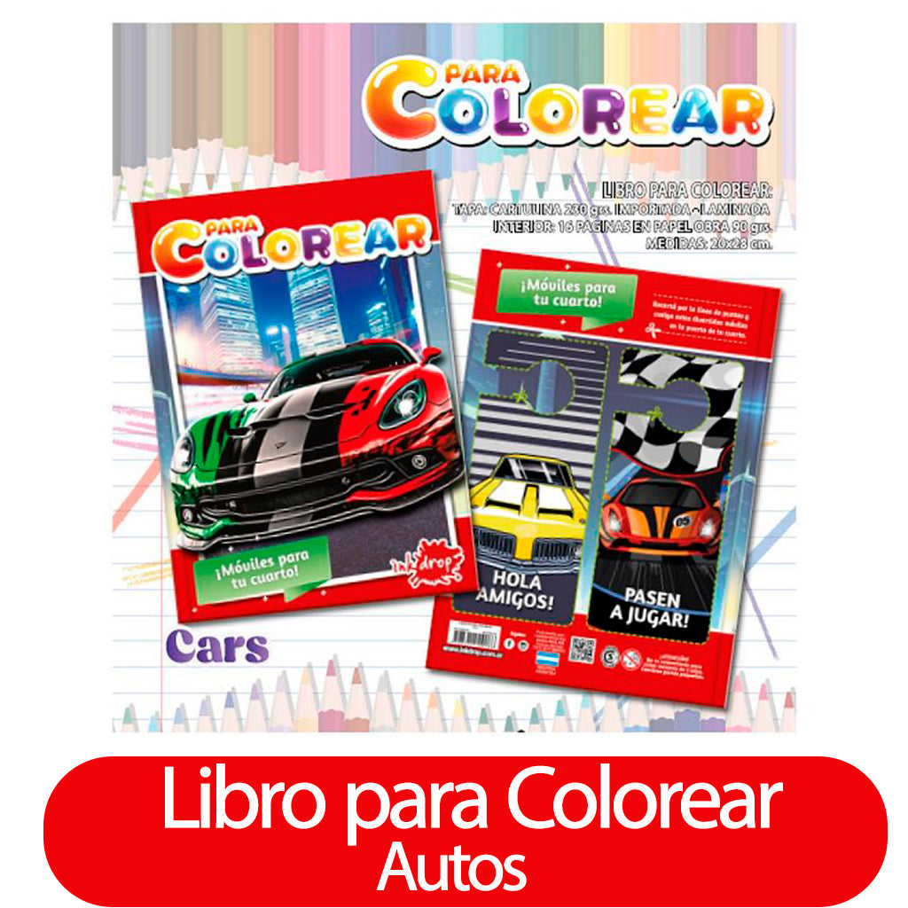 Libro Generico p/ Colorear Autos