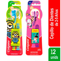 Cepillo de Dientes Colgate Extra Suave de 2 a 5 años 12u