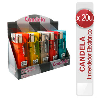 Encendedor Gas Candela Transparente Electronico - Colores 20 u