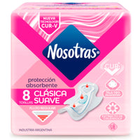 Toallas Femeninas Nosotras Clasica Suave  8 u