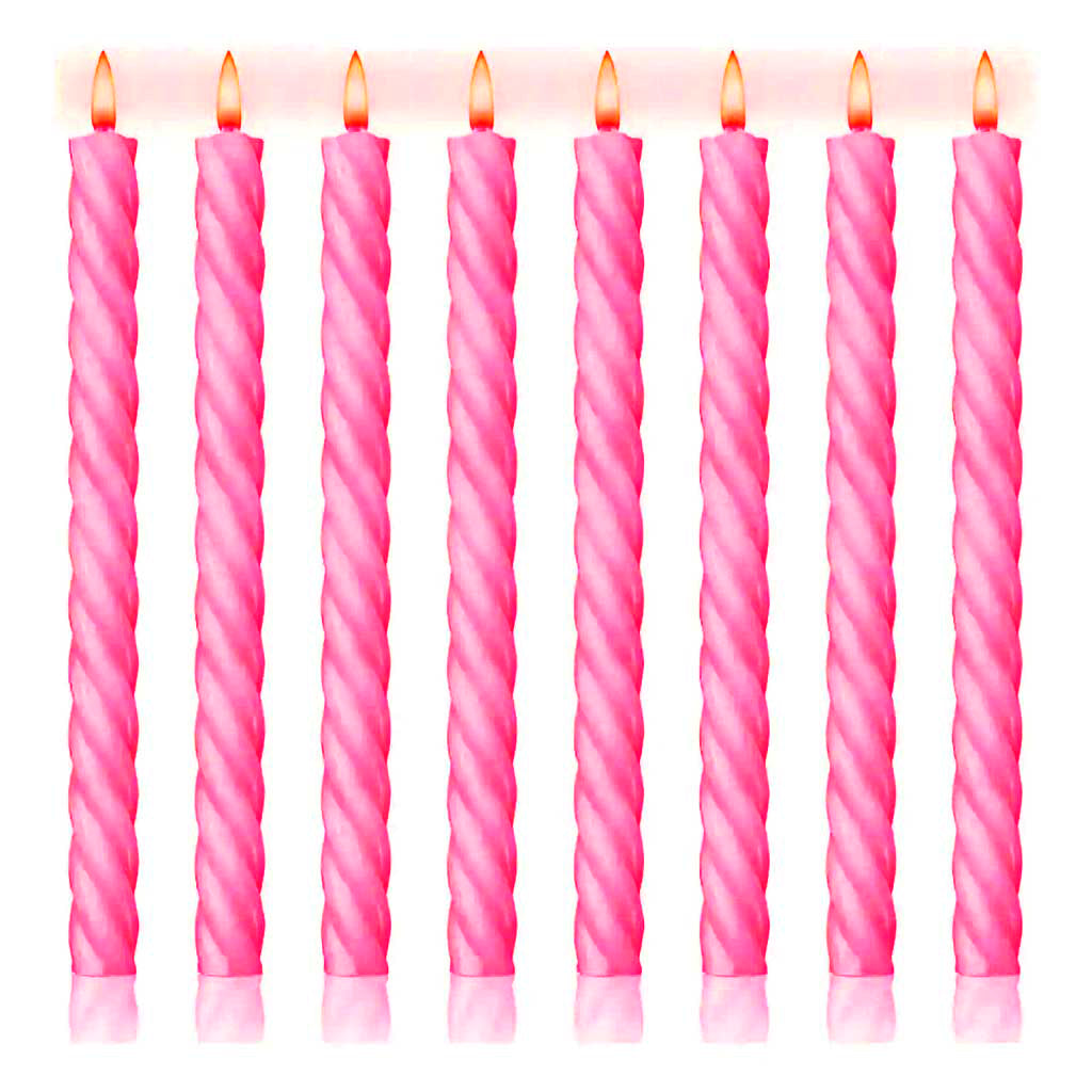 Vela Velon Generico Torneado Rosa 20 u