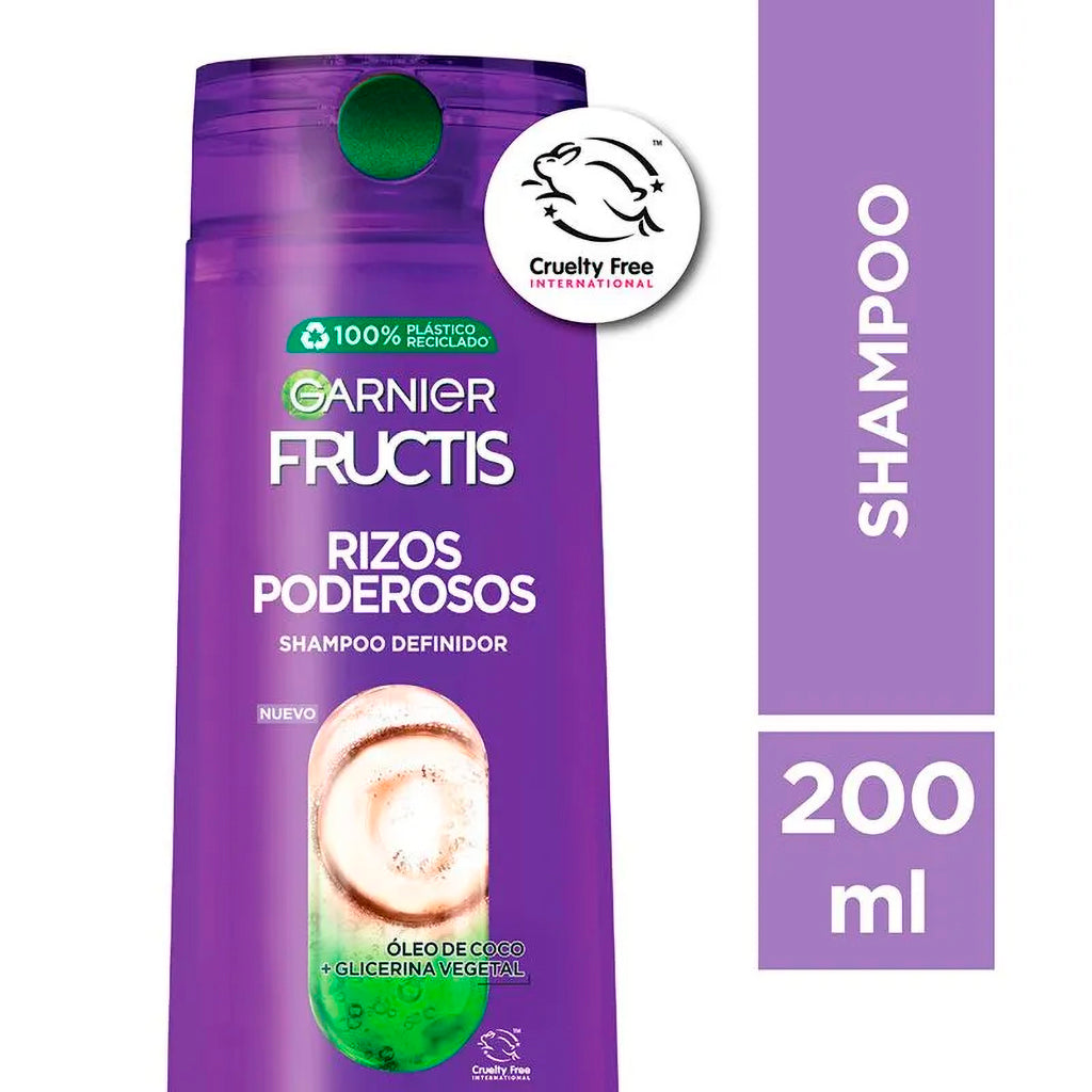 Shampoo Fructis Garnier Rizos Poderosos  200 ml