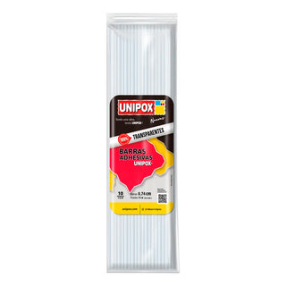 Unipox 透明硅胶棒胶 0.74 厘米 x 30 厘米 10 件装