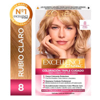 Kit De Coloración  Excellence Creme Loreal Paris Tono 8 Rubio Claro 172,5 g