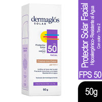 Dermaglós 面部防晒霜，带颜色，色号 1，SPF 50，50 克
