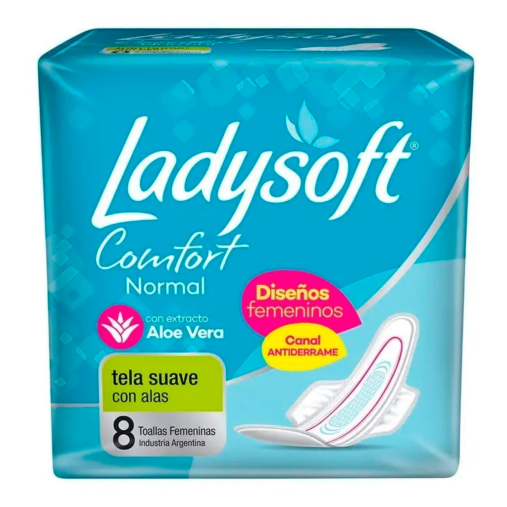 Toallas Femeninas Ladysoft Normal Comfort Tela Suave 8u