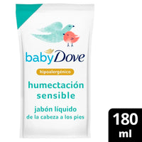 Jabon  Liquido Dove Corporal Humectacion Sensible Repuesto 180 ml