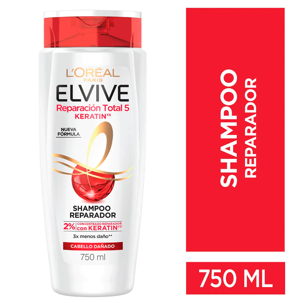 Shampoo Elvive Reparación Total 5 Keratinxs  750 ml