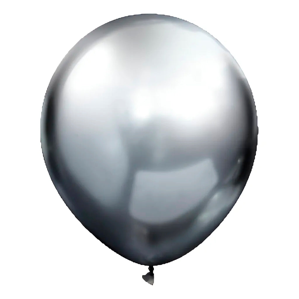 Globos Tuky Chrome Plata 10 u