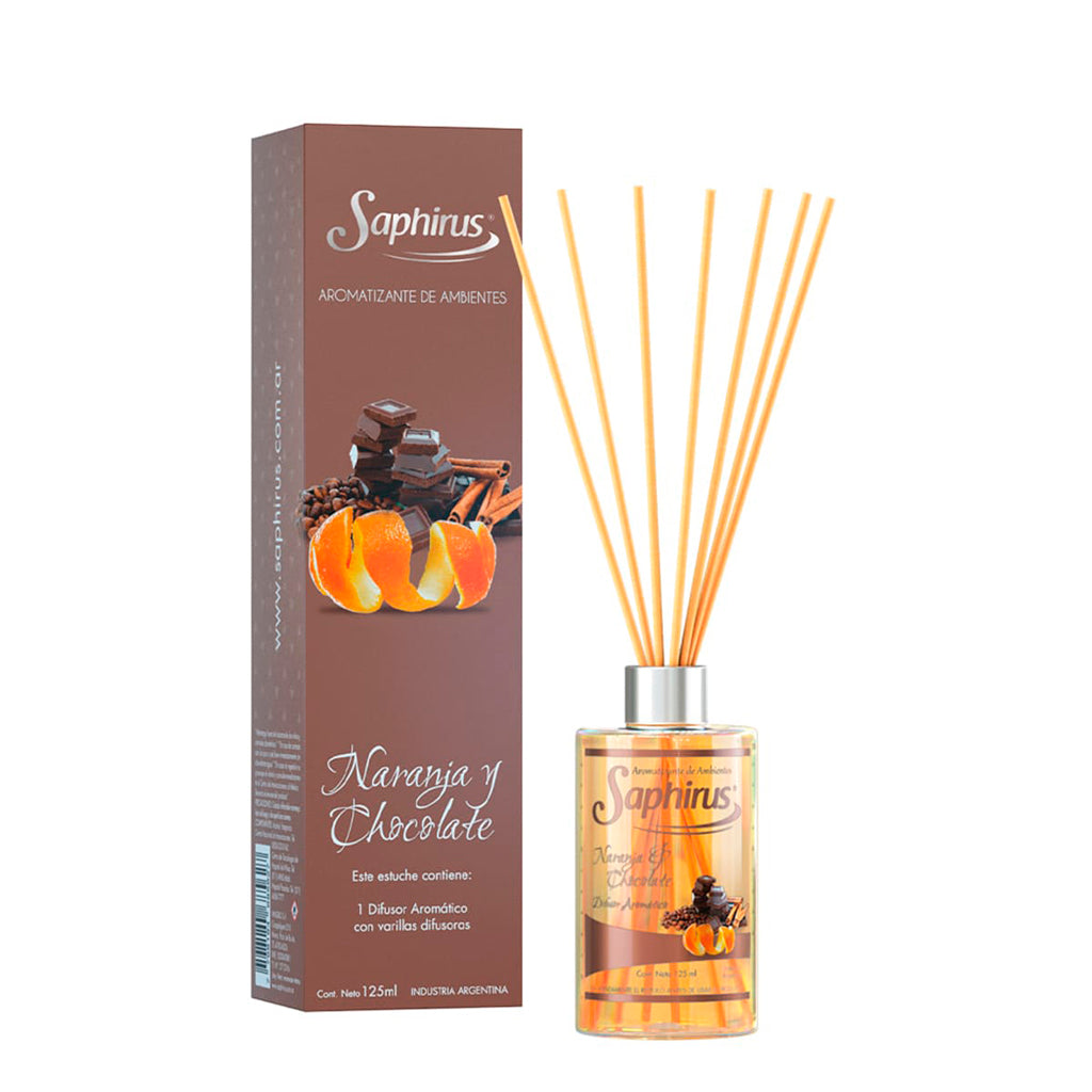 Aromatizante Difusor Saphirus Naranja y Chocolate 125 ml